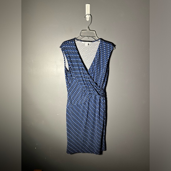 Diane Von Furstenberg Leora Faux Wrap Silk Jersey Sheath Dress Size 8 - Picture 2 of 6